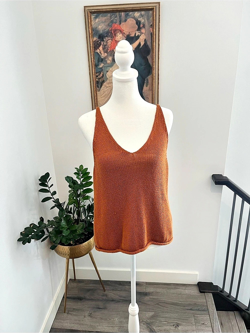 H&M orange Knit Tank Top Like New
